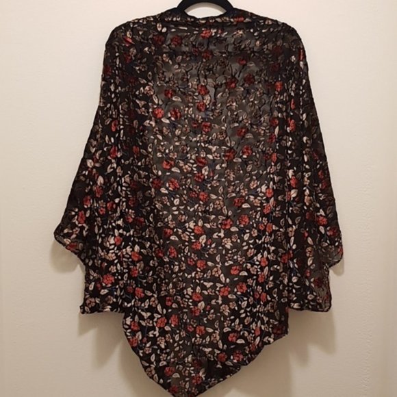 a new day Tops - A New Day Women's Ditsy Velvet Floral Kimono